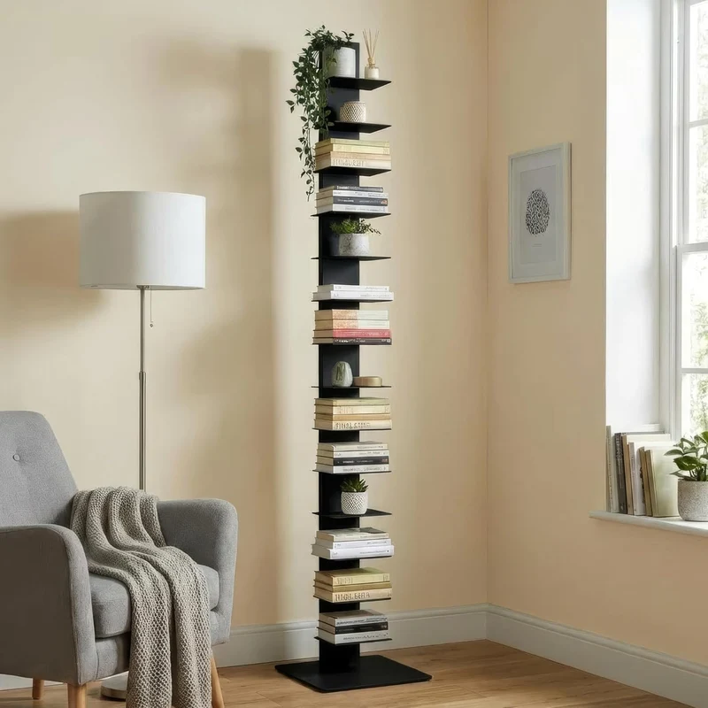 Libreria a colonna altezza 214 cm Nera