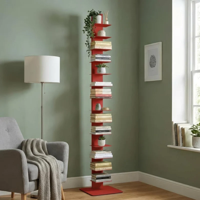 Libreria a colonna altezza 214 cm Rossa