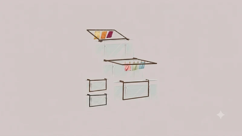 Stendino da Balcone e Parete 200x70 cm Marrone (Flip)