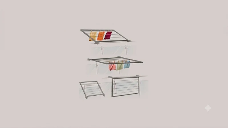 Stendino da Balcone e Parete 150x70 cm Grigio (Flip)