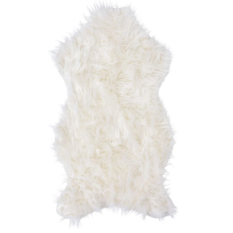 Tappeto finto pelo bianco 50x90 cm