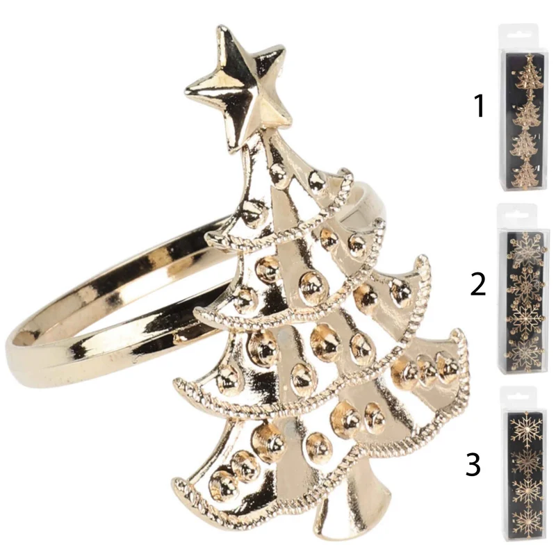 4 portatovaglioli natale oro