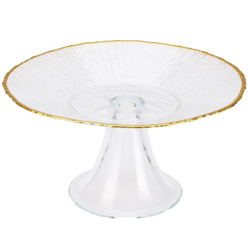 Alzata in vetro filo oro