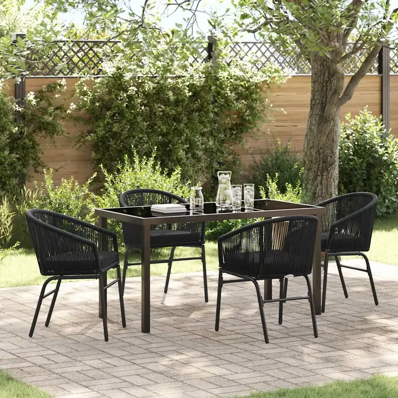 Set da Pranzo per Giardino 5 pz Nero 3379347