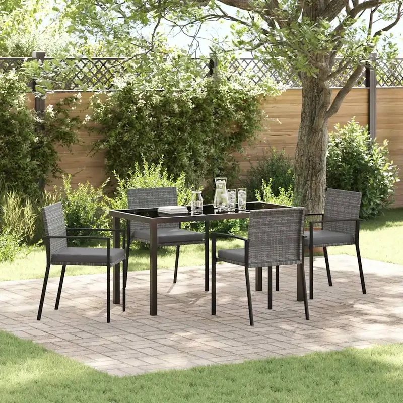 Set da Pranzo per Giardino 5 pz Grigio 3379242