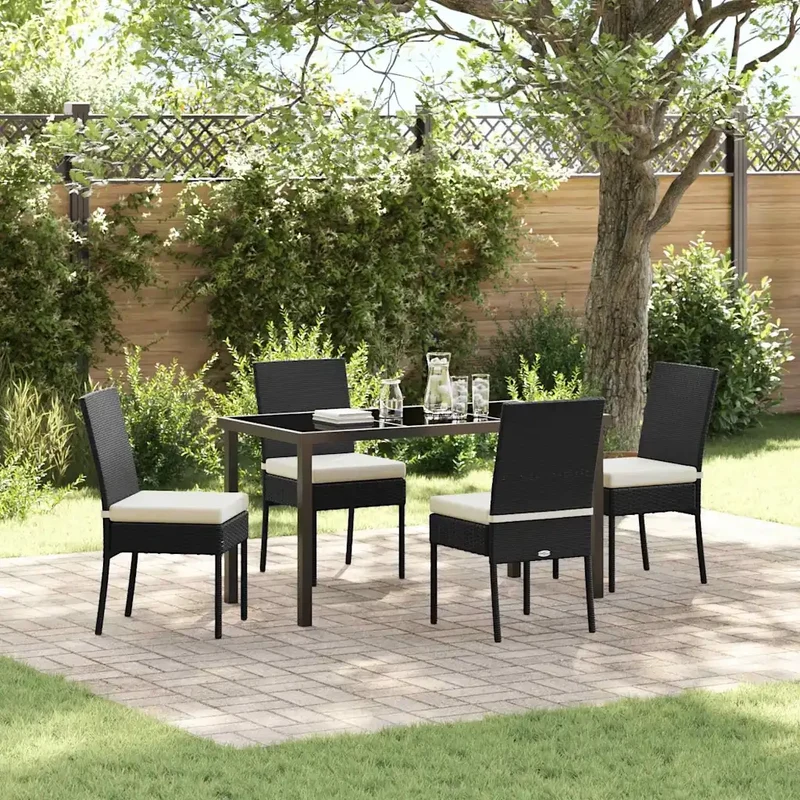 Set da Pranzo per Giardino 5 pz Nero 3379207