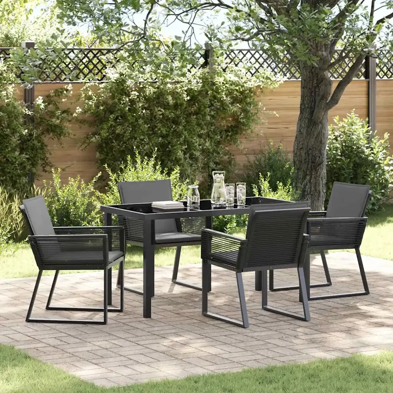 Set da Pranzo per Giardino 5 pz Nero 3379319