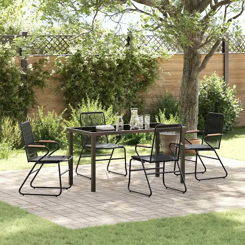 Set da Pranzo per Giardino 5 pz Nero 3379172