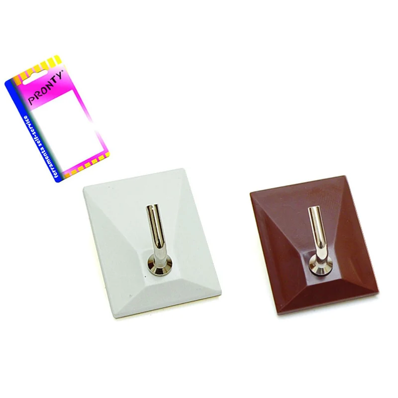Ganci Adesivi In Plastica 1 Posto In Blister - mm.30x40, marrone - in bl.2 pz. - 12 bl