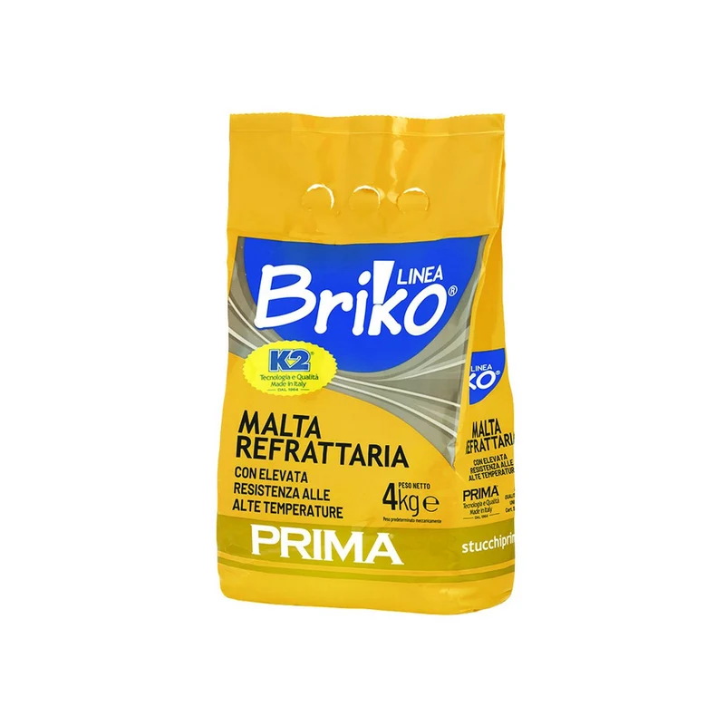 K2 linea briko malta refrattaria grigia in polvere - kg.4 in busta - 4 pz