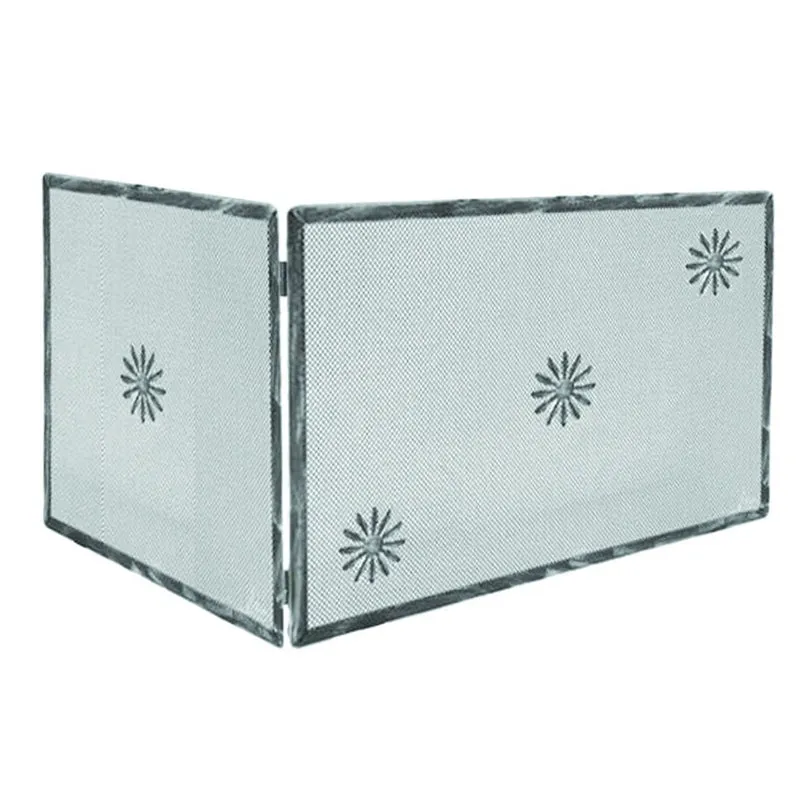 Parascintille universale 1 anta con decoro per camino - cm.50+85x45h.