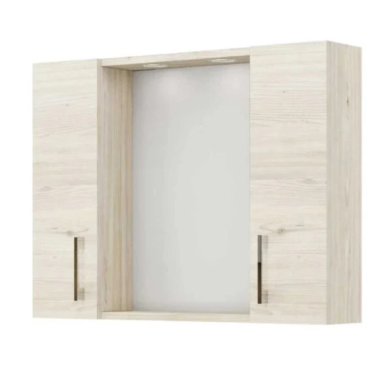 Specchiera Led 2 Ante Rovere Ghiaccio