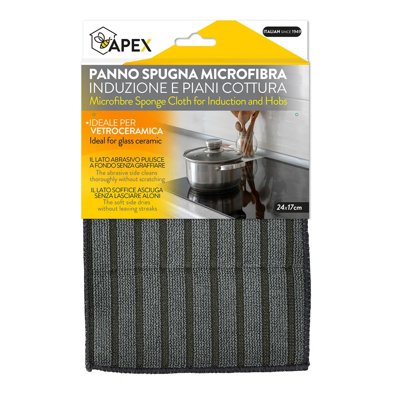Panno Spugna in Microfibra per Induzione e Piani Cottura Apex