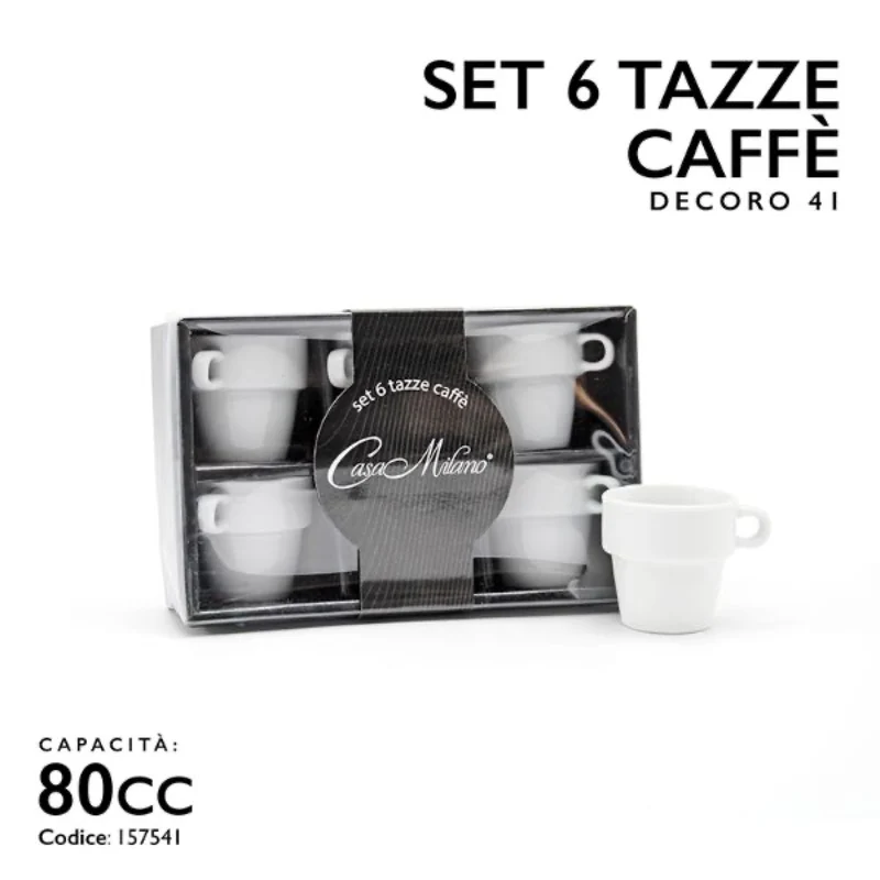 Set 6 Tazzine da Caffè bianco