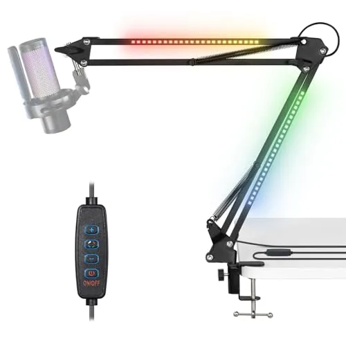 Bras De Microphone Avec Lumière RGB, Réglable