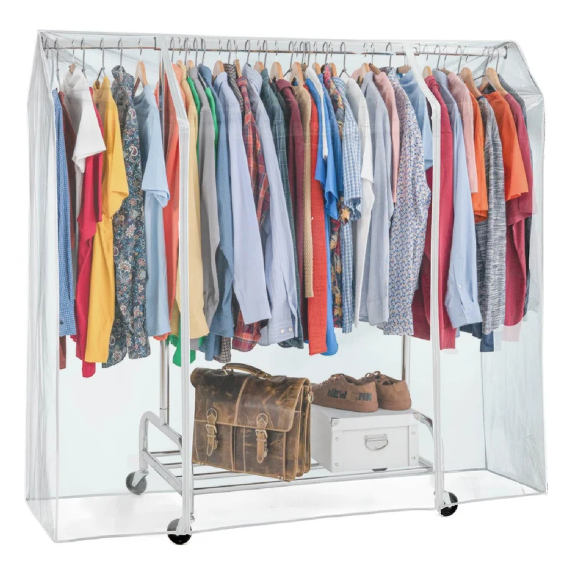 Tatkraft Defender – Copri stand appendiabiti, 160x60x145 cm, 2 cerniere, Trasparente, protegge da polvere, umidità, raggi UV