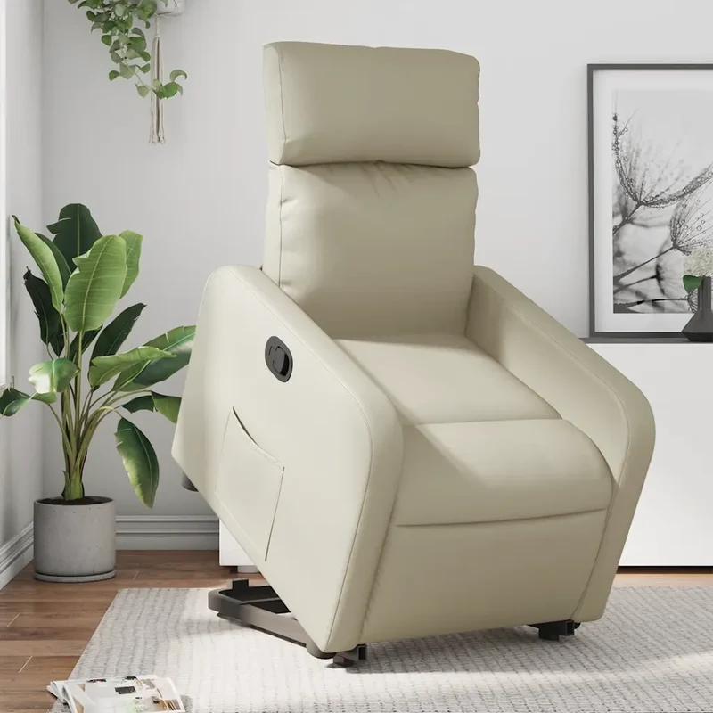 Poltrona Alzapersona Reclinabile Crema in Similpelle 3206750