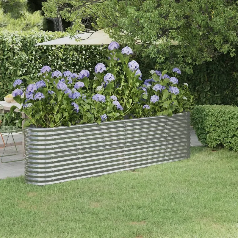 Letto Giardino Acciaio Zincato 260x40x68cm Argento 318907