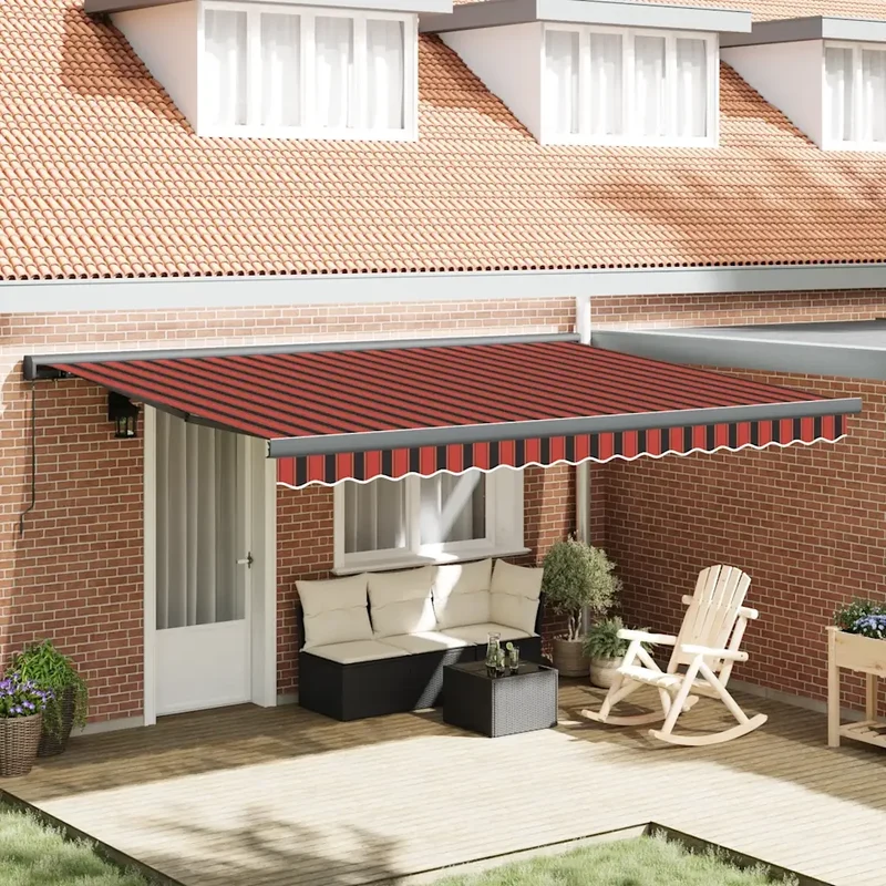 Tenda Retrattile Arancione Marrone 4,5x3 m Tessuto e Alluminio 3154569