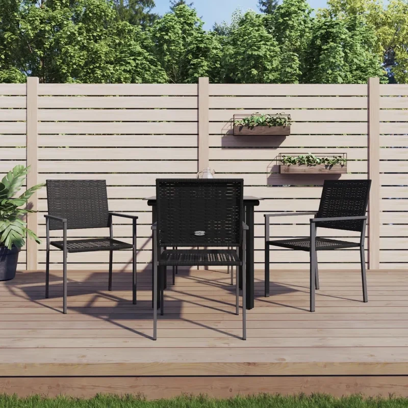 Set da Pranzo da Giardino 5 pz in Polyrattan e Acciaio 3187020