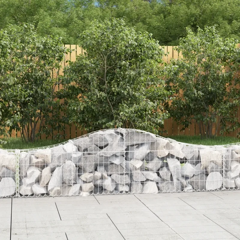 Cesti Gabbioni ad Arco 18 pz 200x30x40/60 cm Ferro Zincato 3145381