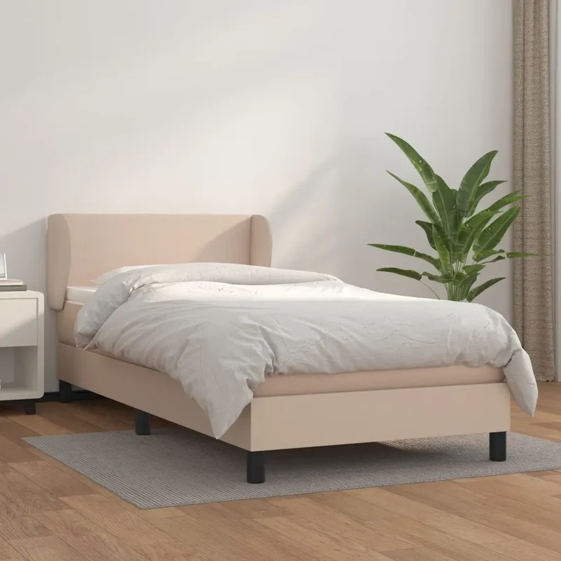 Giroletto a Molle con Materasso Cappuccino 90x200 cm Similpelle 3127174