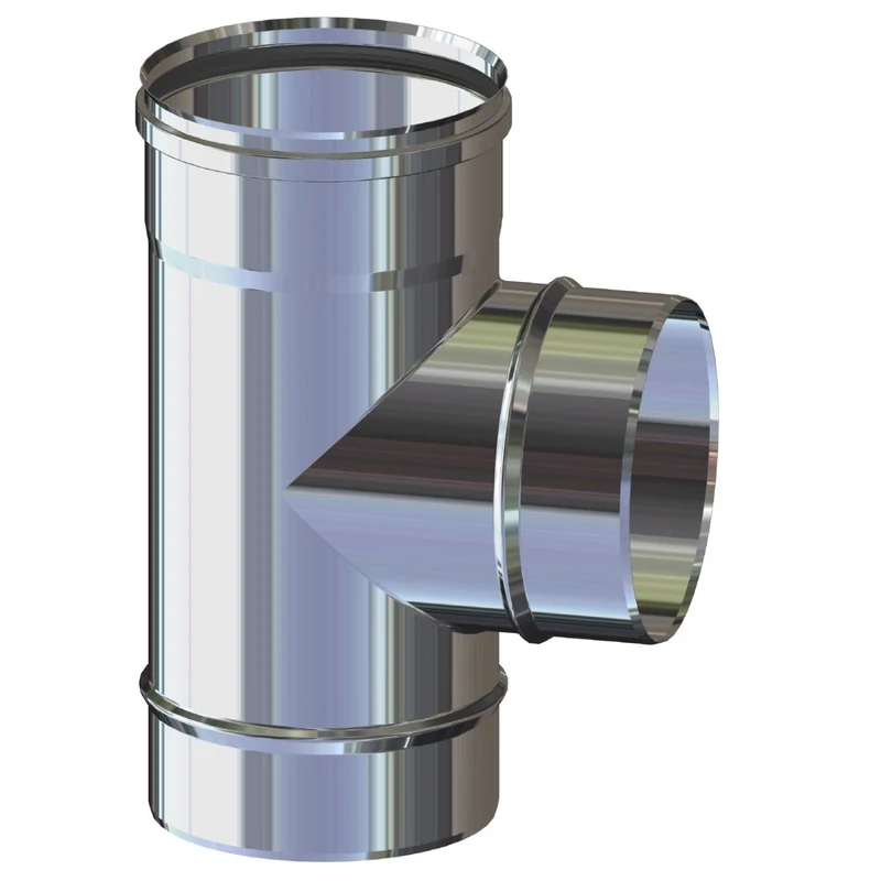 Raccordo a "T" 90° Gradi Camini Wierer in Acciaio Inox Mono Parete Vari Diametri