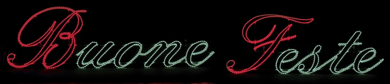 SCRITTA BUONE FESTE LED 219X81 B/FR