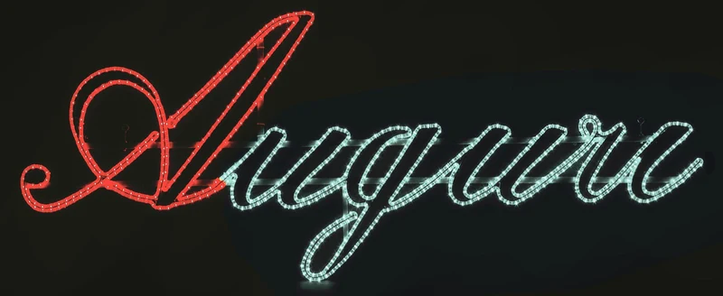 SCRITTA AUGURI LED 230X92CM BIA/FRE