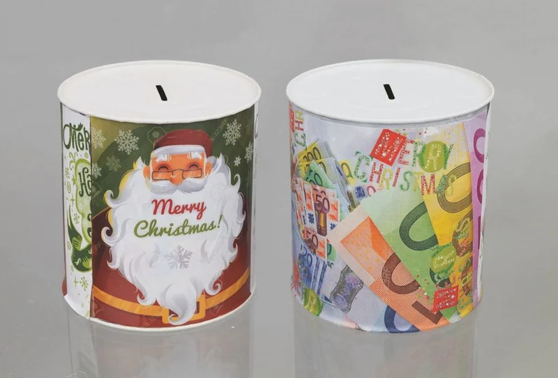 SALVADANAIO LATTA C/DECORI NATALE