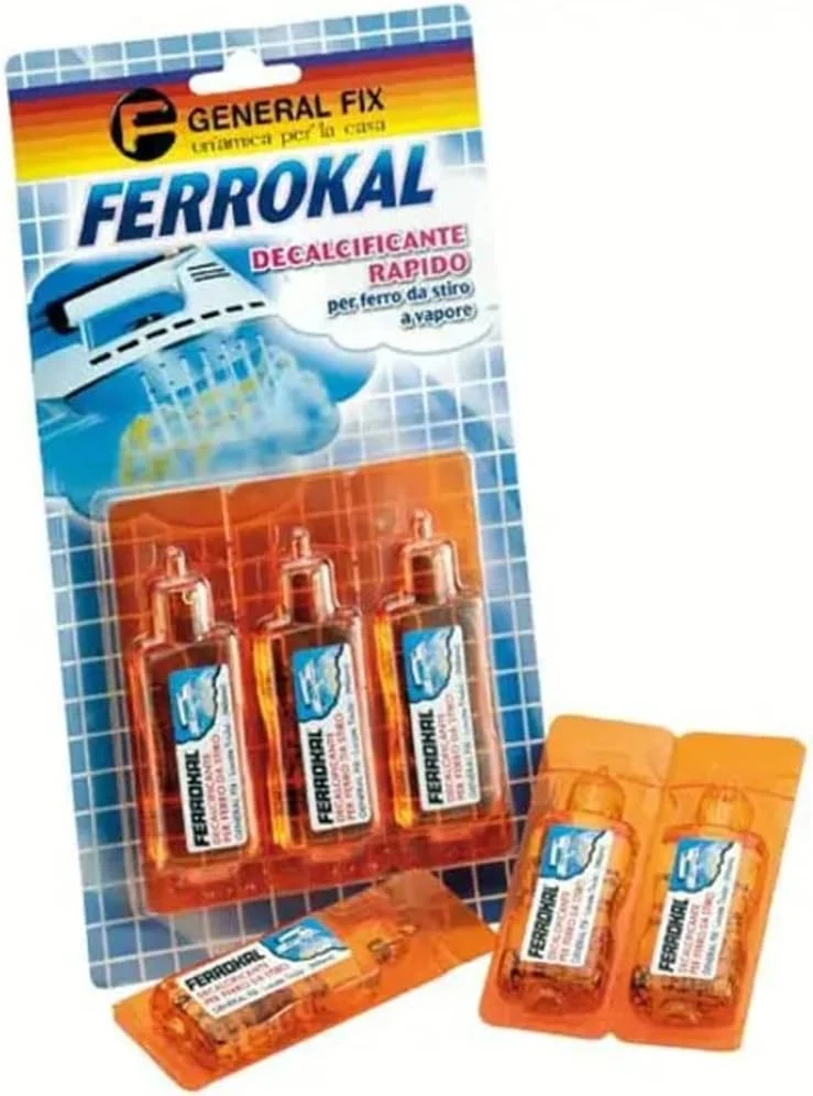 Decalcificante per ferri da stiro ideale per la pulizia del serbatoio, 3 flaconi da 20 ml