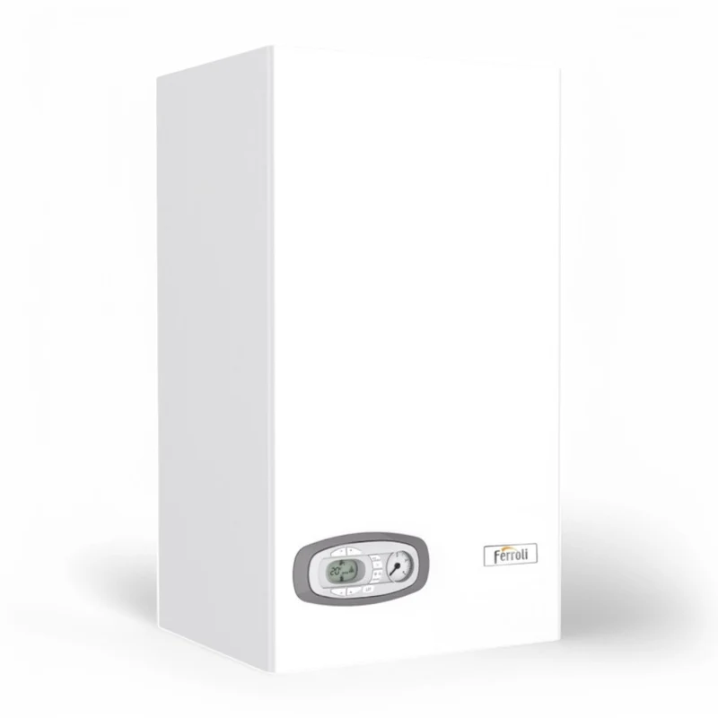 Caldaia istantanea a camera aperta 25 Kw A con pannello comandi e interfaccia utente a display, con tasti di impostazione gpl e metano 40x33xH70 cm Divatech D Ln