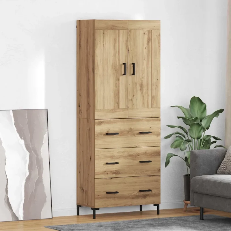 Credenza 2 pz Rovere artigianale 69,5 x 34 x 180 cm 3415887