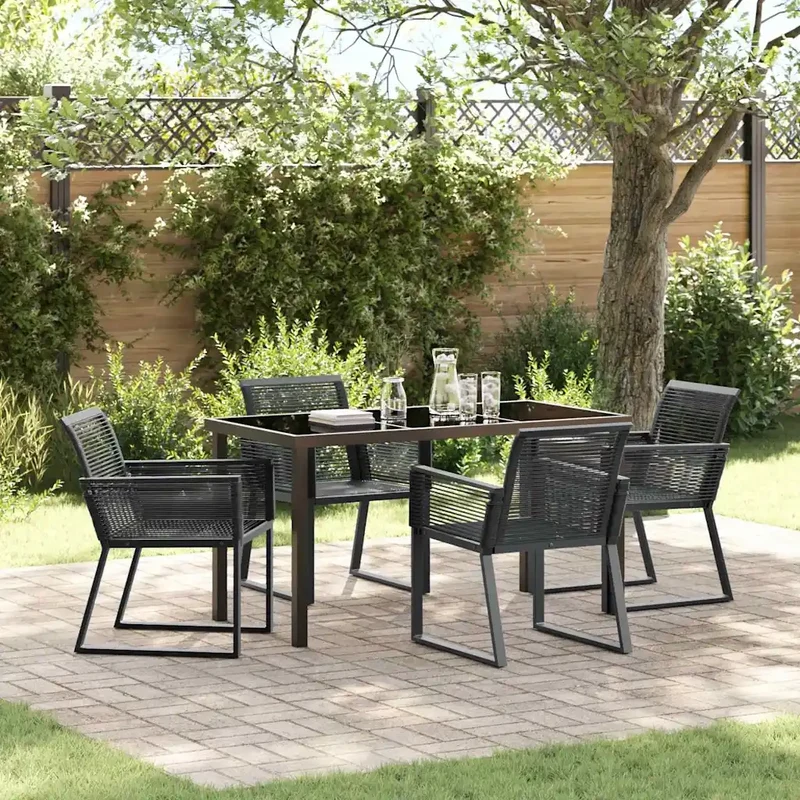 Set da Pranzo per Giardino 5 pz Nero 3379312