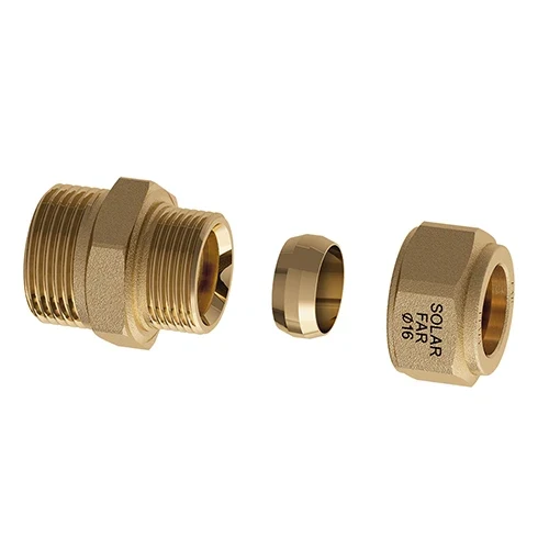 Nipple maschio con tenuta metallica per impianti solari 3/4 diam. 18