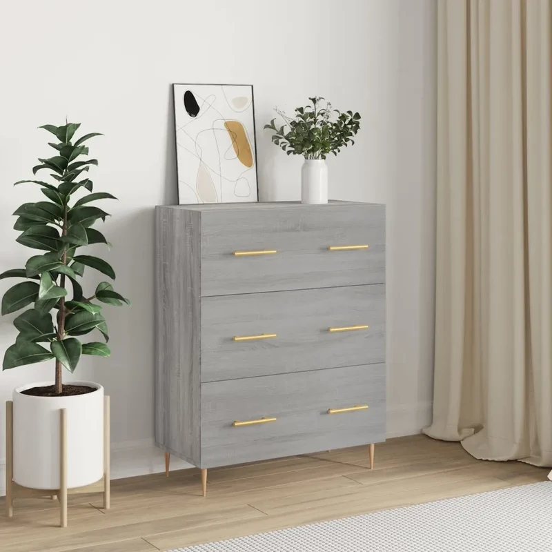 Credenza Grigio Sonoma 69,5x34x90 cm in Legno Multistrato 827842