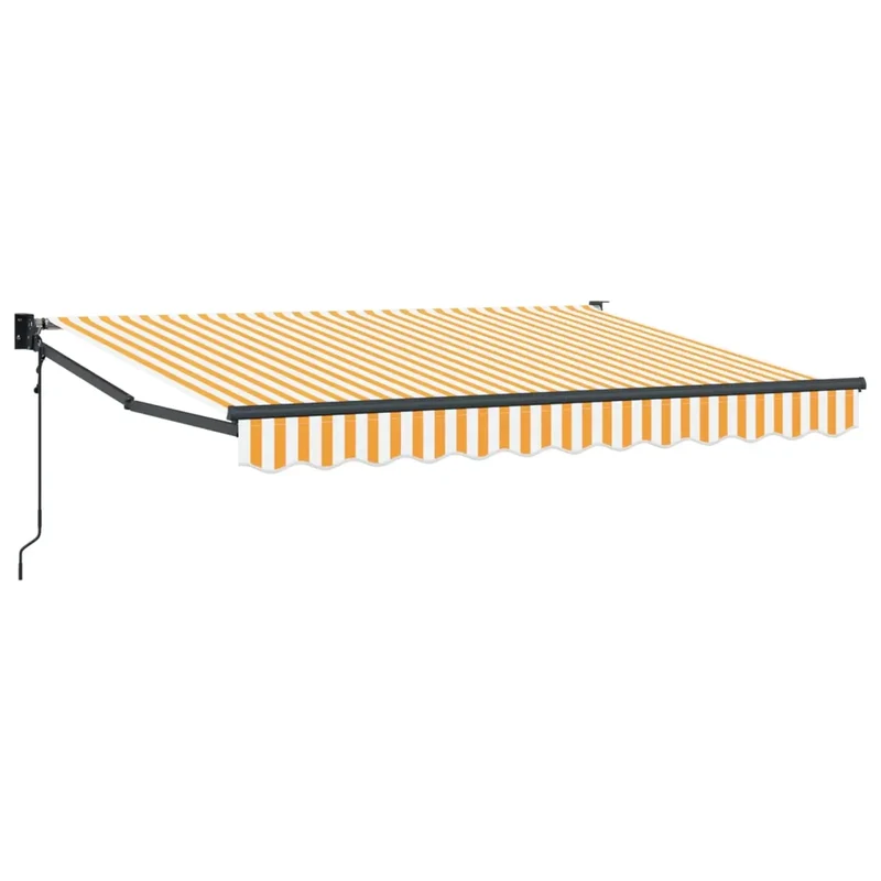 Tenda retrattile Giallo e Bianco 3 x 2 m Poliestere e Metallo 3419115