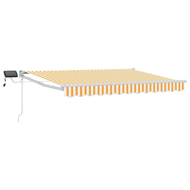 Tenda retrattile manuale con LED Giallo e Bianco 3 x 2 m 3419191