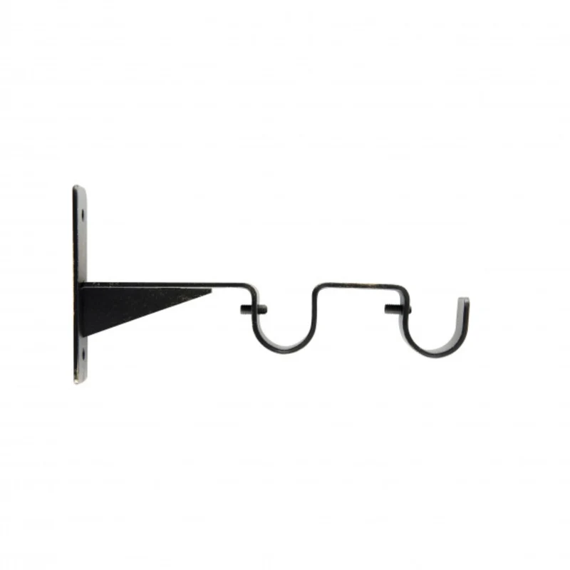 Supporto doppio per tende nero-oro 22mm