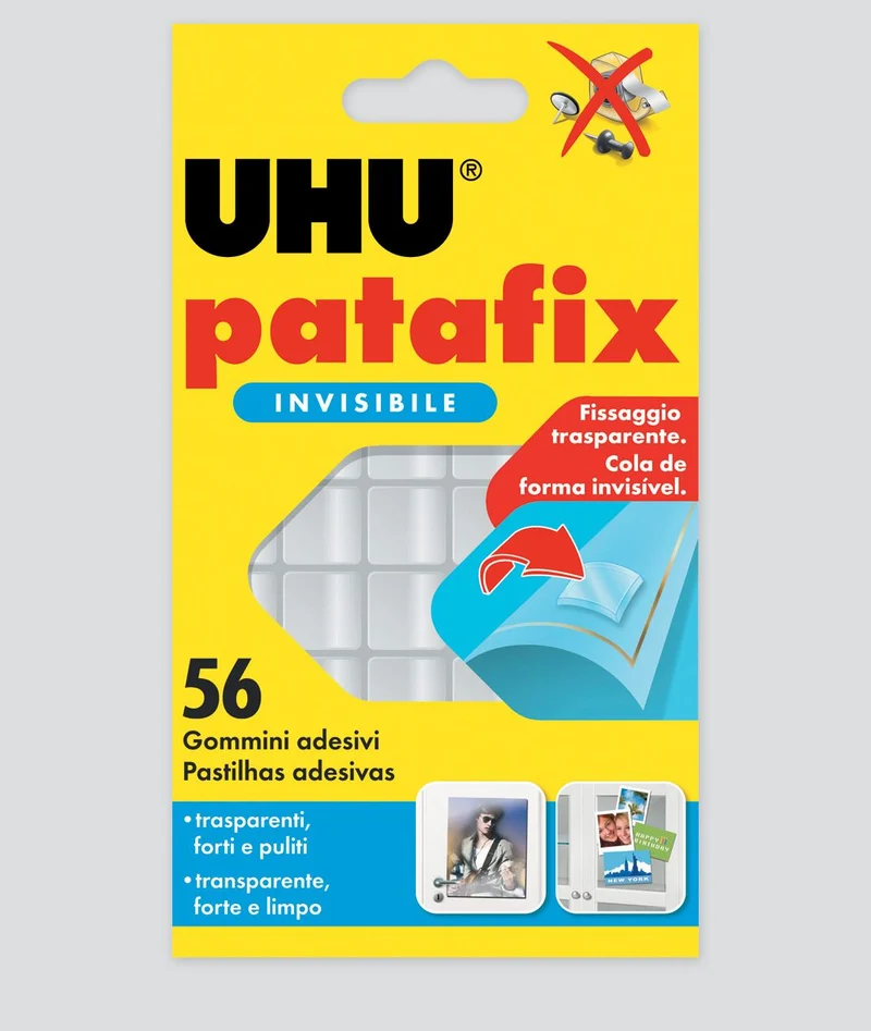 GOMMINI ADES.UHU PATAFIX 56PZ-TRASP