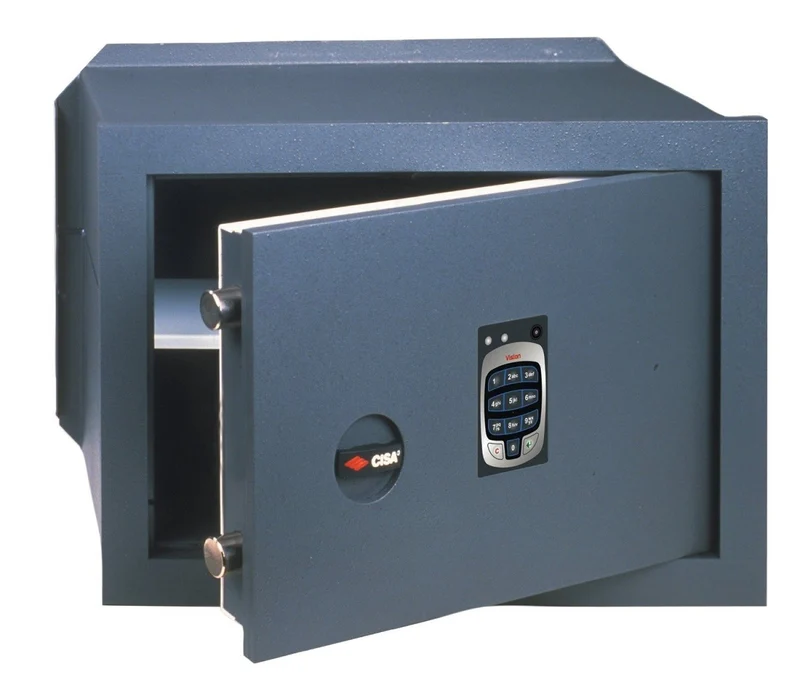 Cassaforte elettronica a muro cm 49x25x36h spessore sportello 10 mm