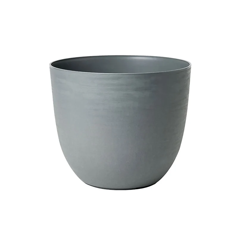Vaso Rotondo Indoor e Outdoor Tera con Riserva D'acqua Over Fog Ø38 cm in Plastica Grigio