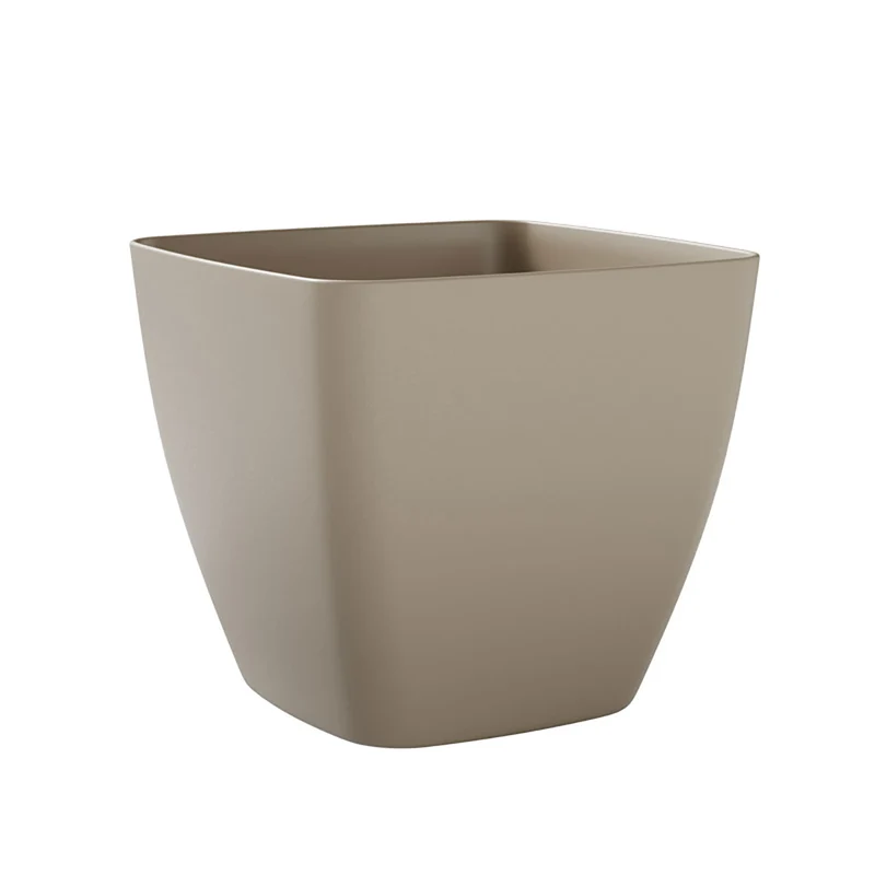 Vaso Quadrato Indoor e Outdoor Tera Ceylon Kit Milk Ø35 cm in Plastica Beige