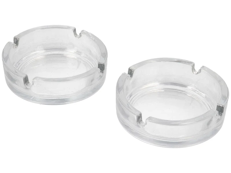 Posacenere impilabile in vetro trasparente confezione da 2, 10x3 cm - Cok