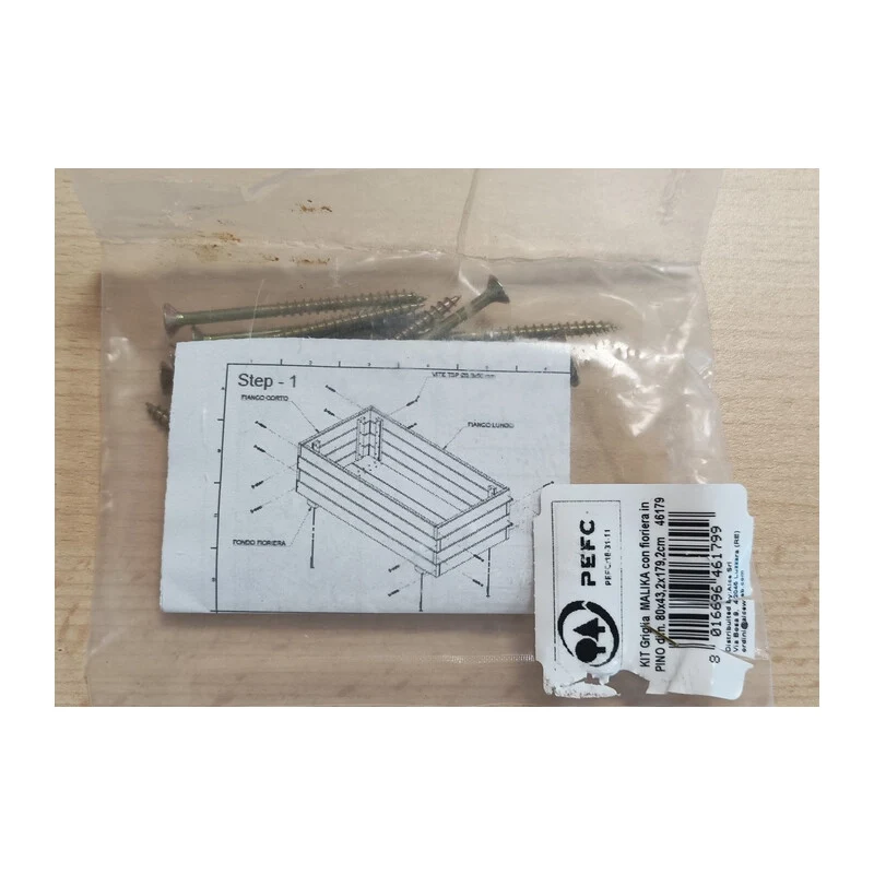 Viti Montaggio x Fioriera con Griglia Malika 40 x 80XH180 Cm