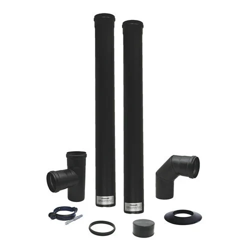 Kit scarico fumi pellet da 80 1 2 mm l2000 diam. 80 l. 2000 mm