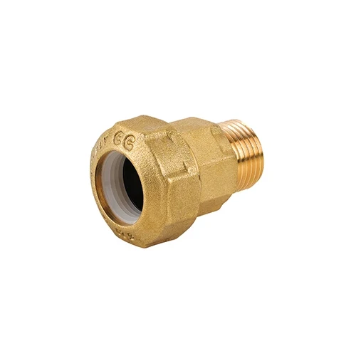 Raccordo maschio in ottone per tubo pe 2 x 63