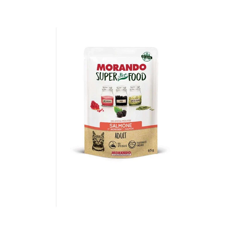 Cibo Gatto Morando Superfood 85 g Mousse Salm 24 Pezzi