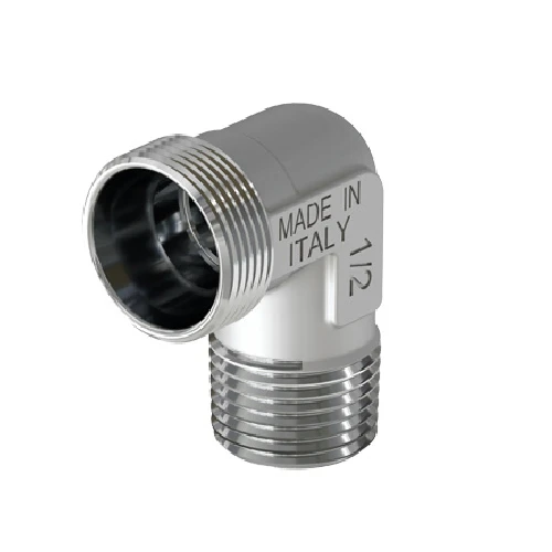 Raccordo curvo maschio cromato 1/2 24x19 fil d.16