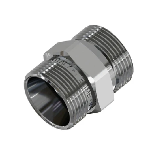 Raccordo diritto doppio cromato 24x19 fil d.16